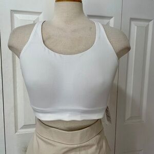 Lululemon Chic White Cropped Tank Top Bra Size 40C
